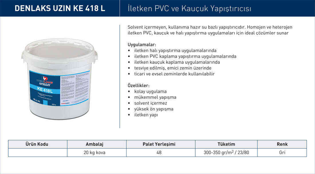 KE 418 L İletken PVC ve Kauçuk Yapıştırıcısı